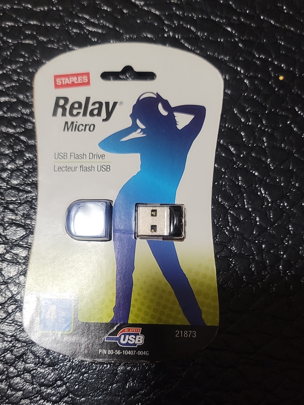 Staple Relay Micro 4GB Blue and Silver USB Flash Drive